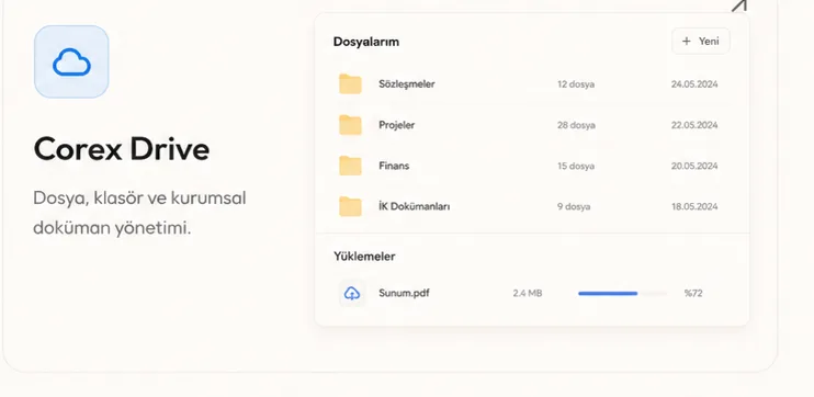 Corex Drive — Управление файлами, папками и корпоративными документами.